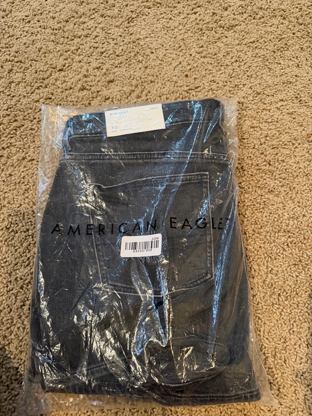 American Eagle Outfitters Washed Black Denim Mom Shorts